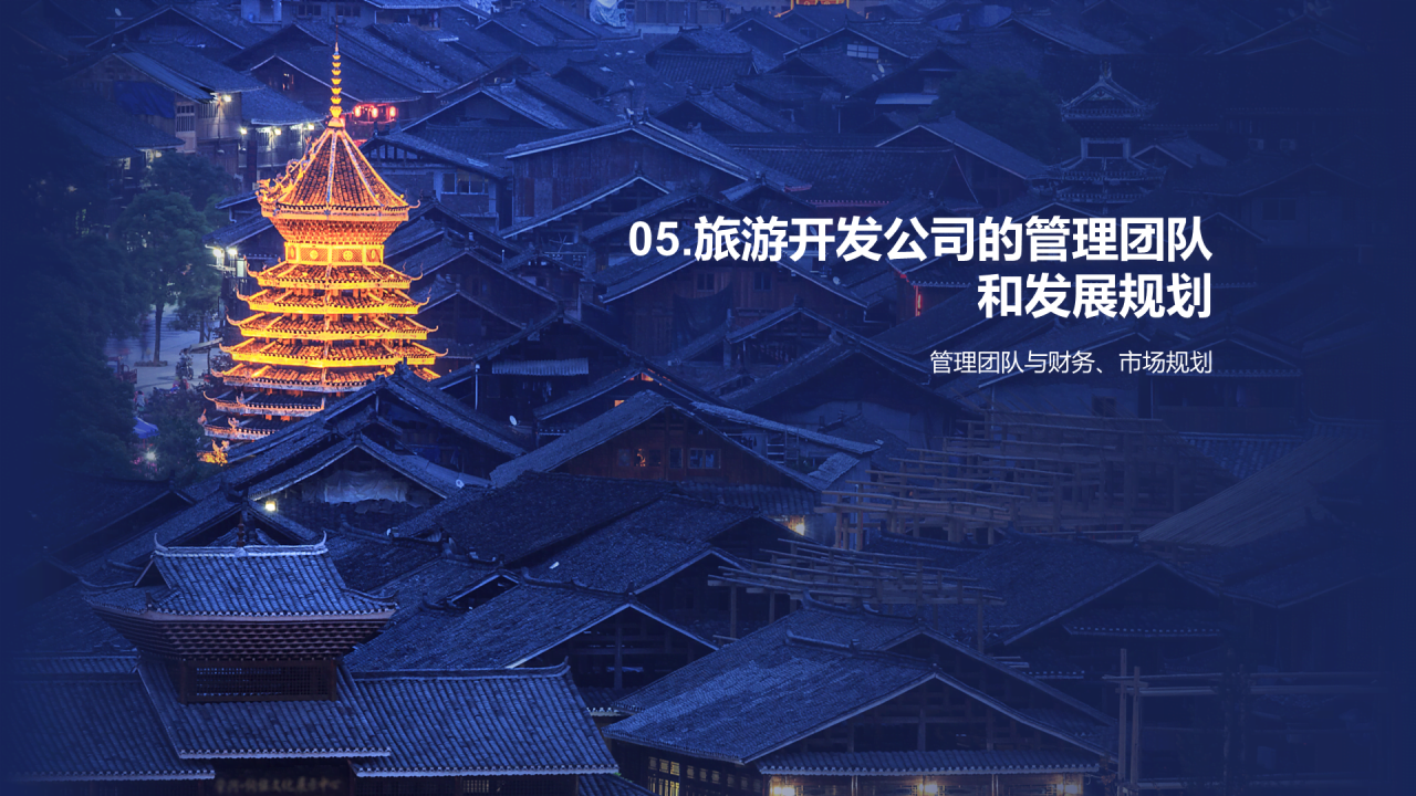 蓝色旅游景点开发商业计划书PPT模板