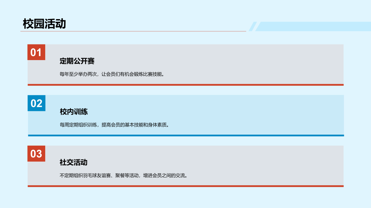 蓝色现代羽毛球运动普及培训课件PPT模板