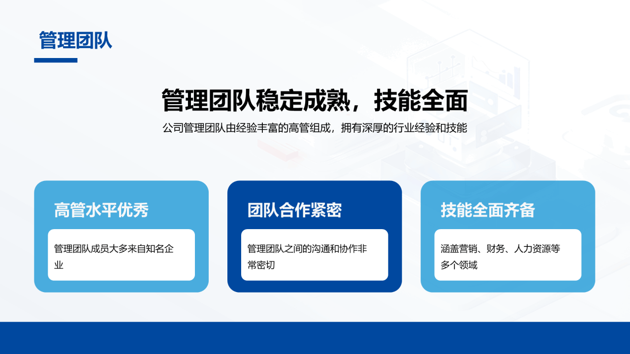 蓝色IT互联网企业竞争力分析研究报告PPT模板