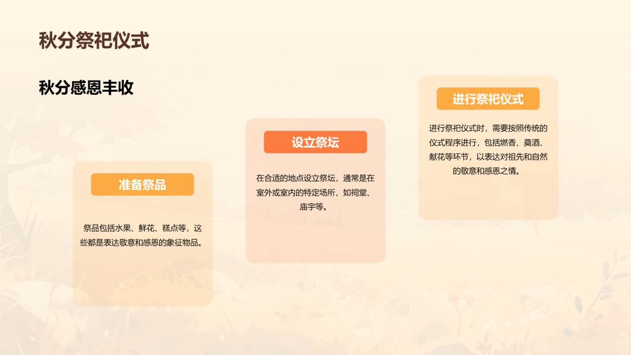 黄色插画秋分传统民俗活动介绍PPT模板