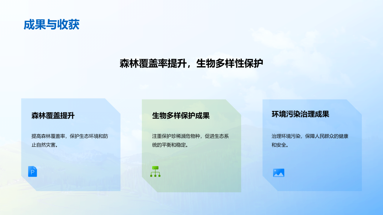 蓝色商务现代林业生态保护相册PPT模板