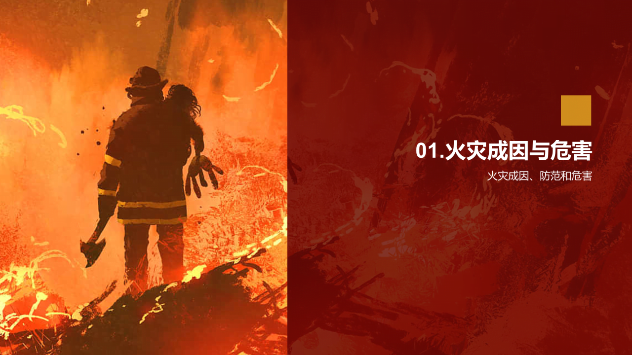 红色商务现代火灾逃生知识培训课件PPT模板