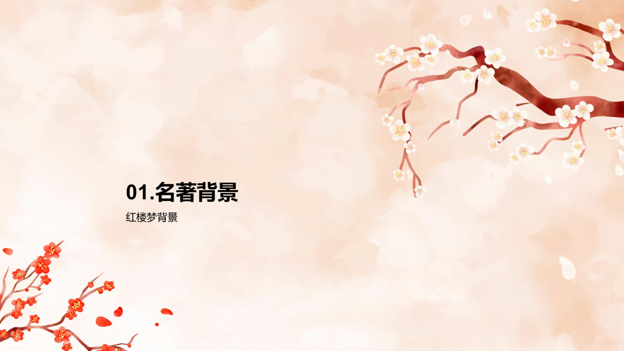 红色国风红楼梦故事解读PPT模板