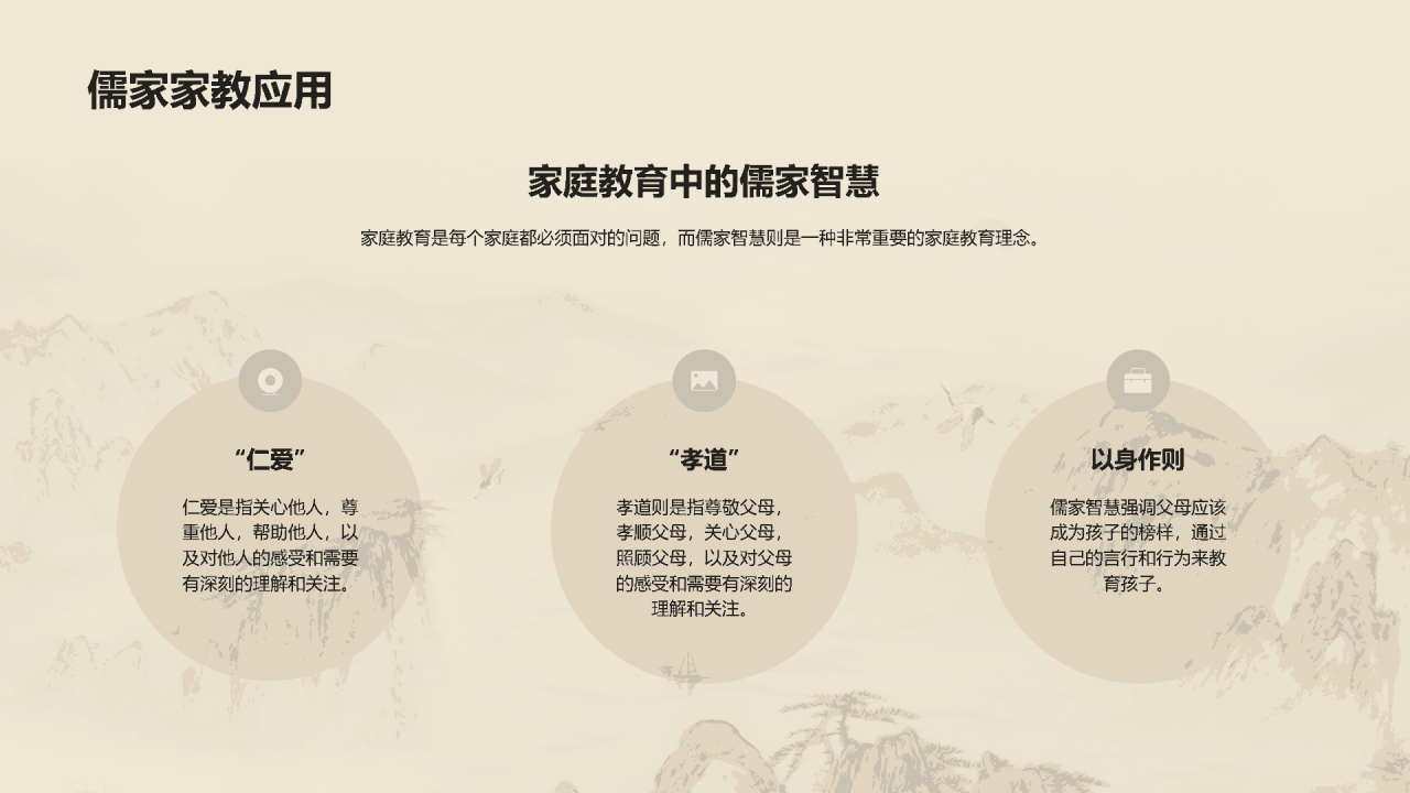 黄色国风孔子与儒家思想探究PPT模板