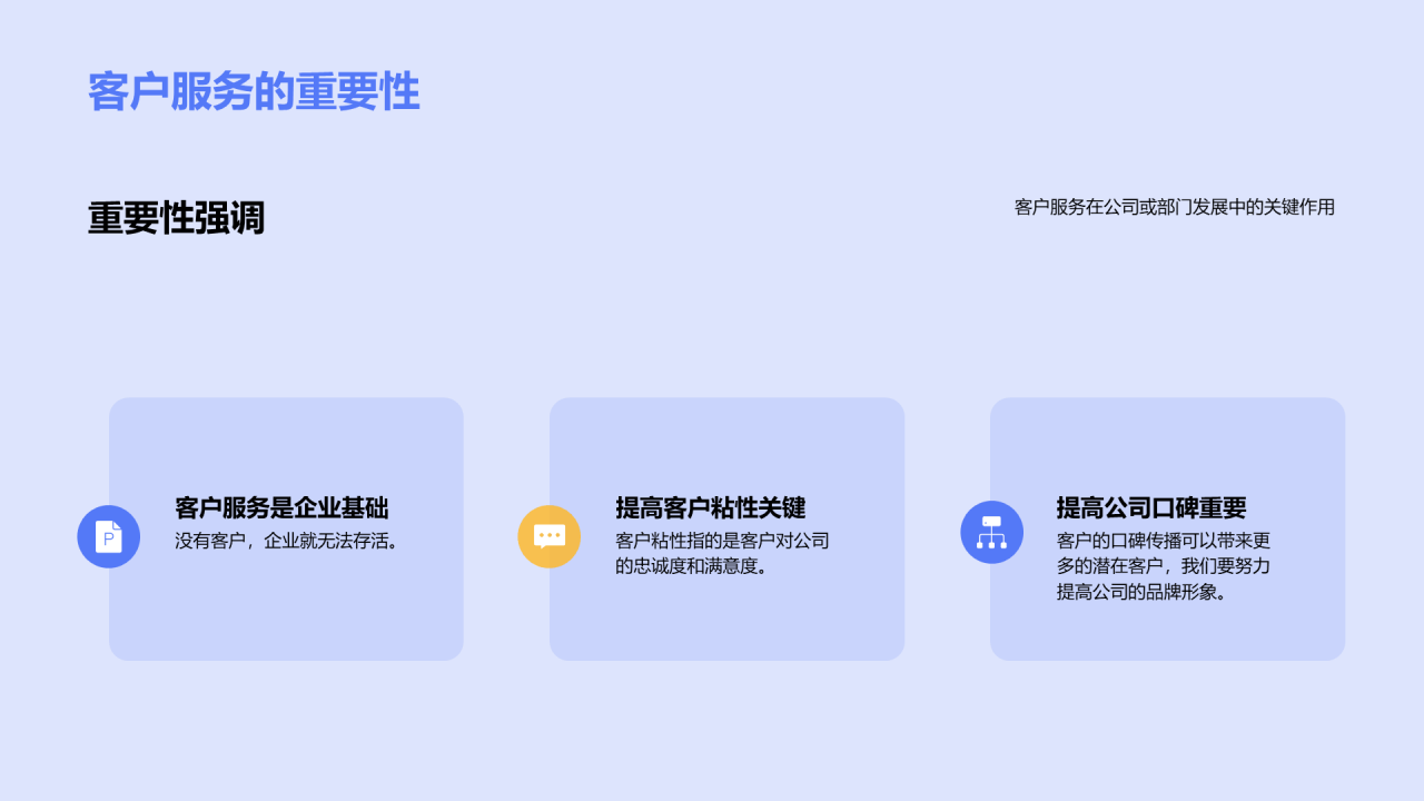 蓝色插画竞聘述职客户服务主管PPT模板