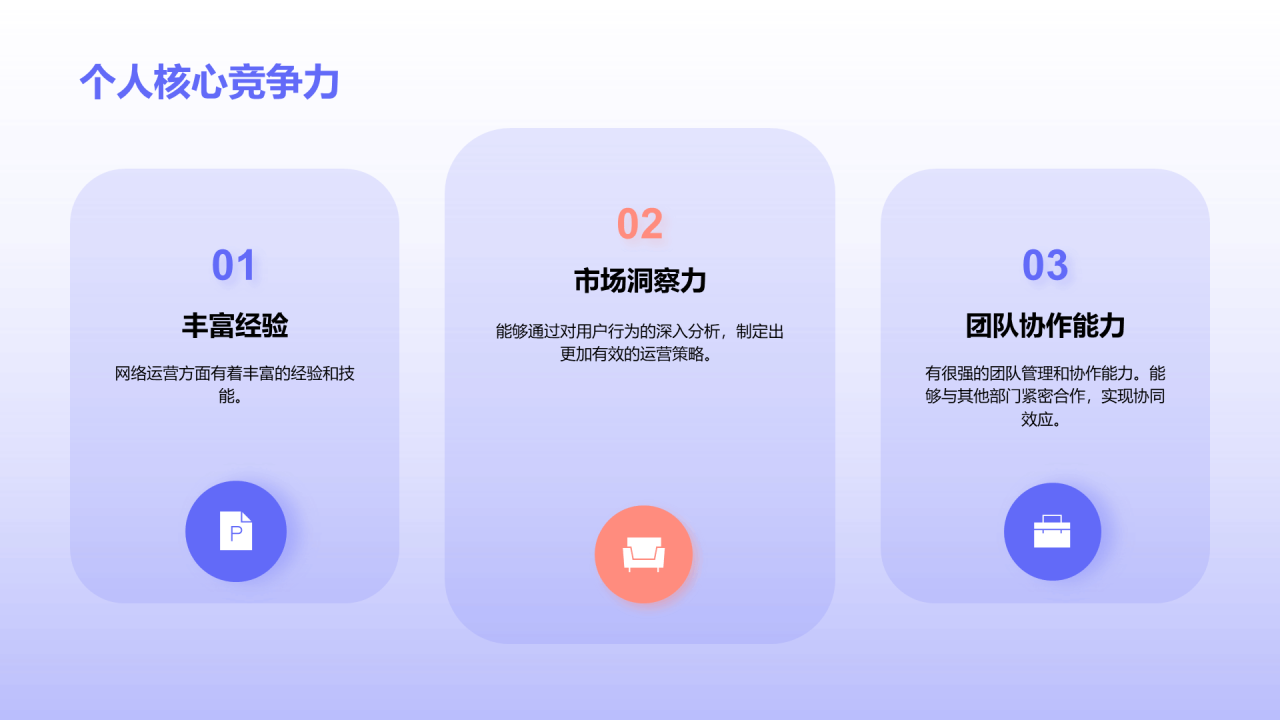 紫色创意网络运营经理岗位竞聘PPT模板