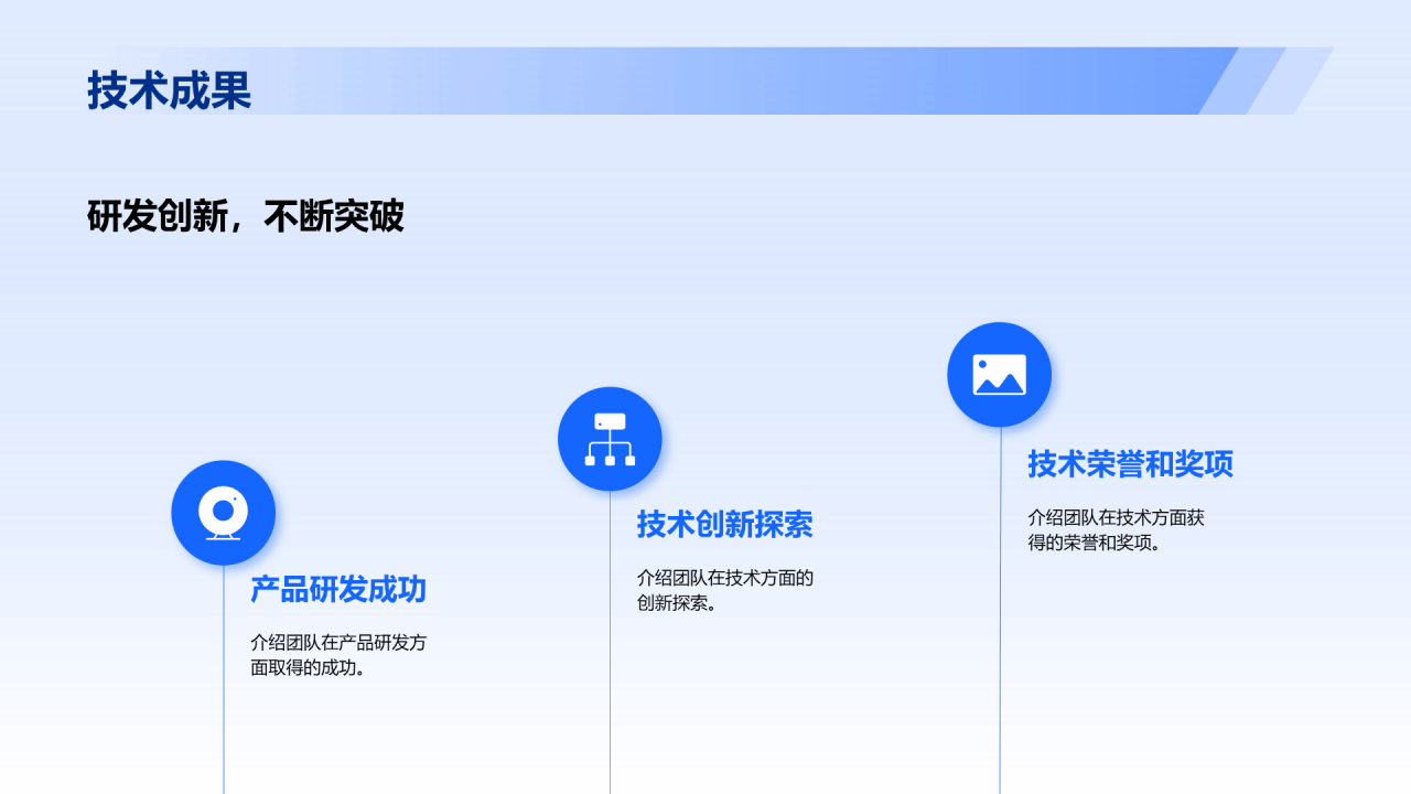 蓝色渐变商务技术负责人竞聘述职PPT模板