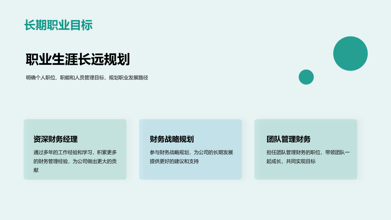 绿色商务现代个人职业发展述职PPT模板