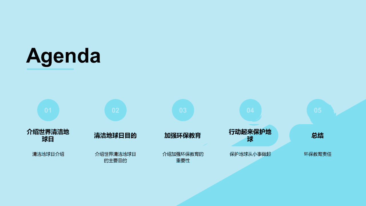 蓝色简约扁平拥抱清洁地球日培训课件PPT模板
