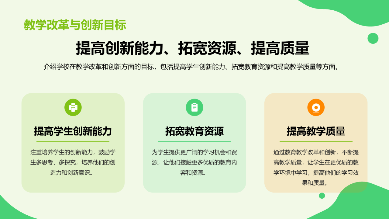 绿色商务现代迎新校园开学第一课PPT模板