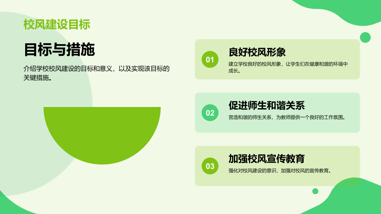 绿色商务现代迎新校园开学第一课PPT模板