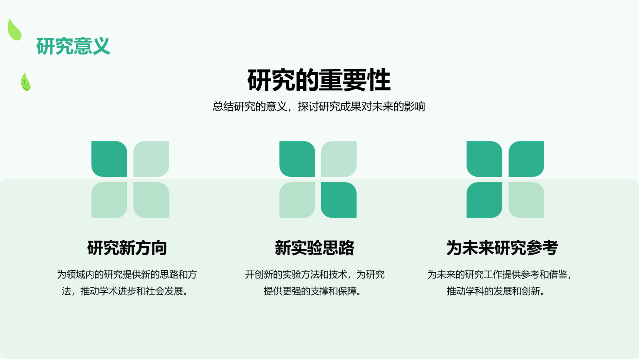 绿色卡通插画学术科研报告PPT模板