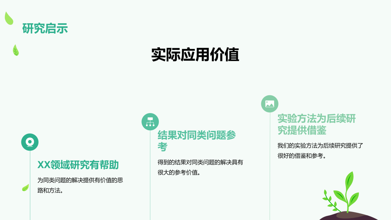 绿色卡通插画学术科研报告PPT模板