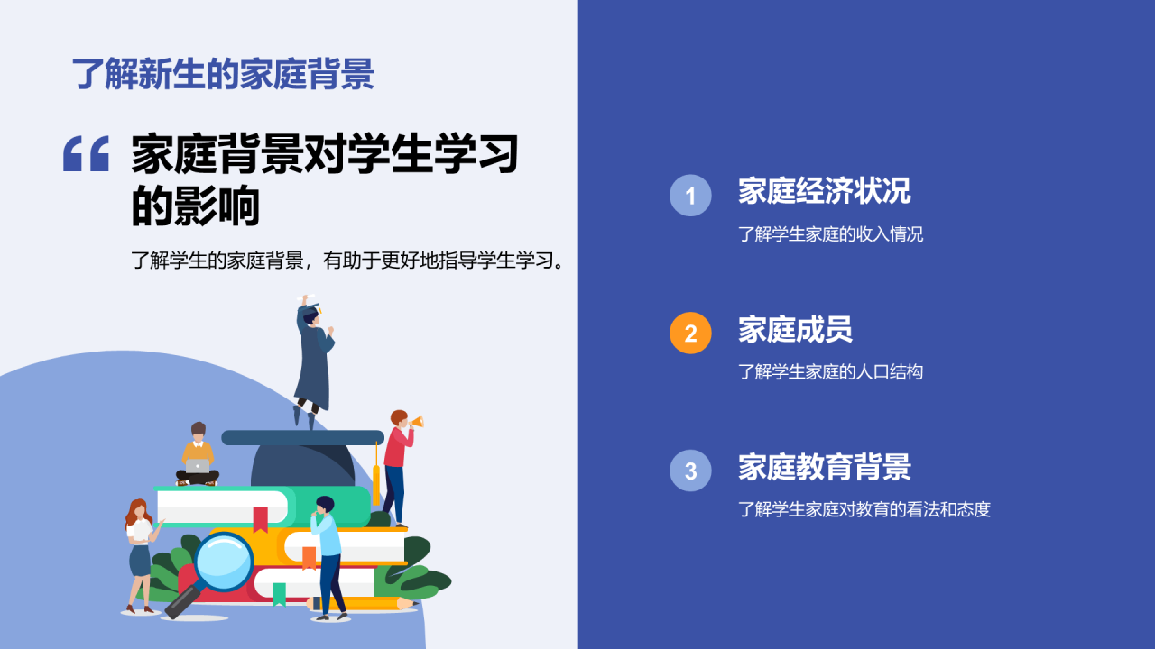 蓝色卡通新学期新生教师自我介绍PPT模板