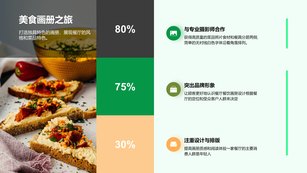 绿色美食画册食尚画册品味美食PPT模板