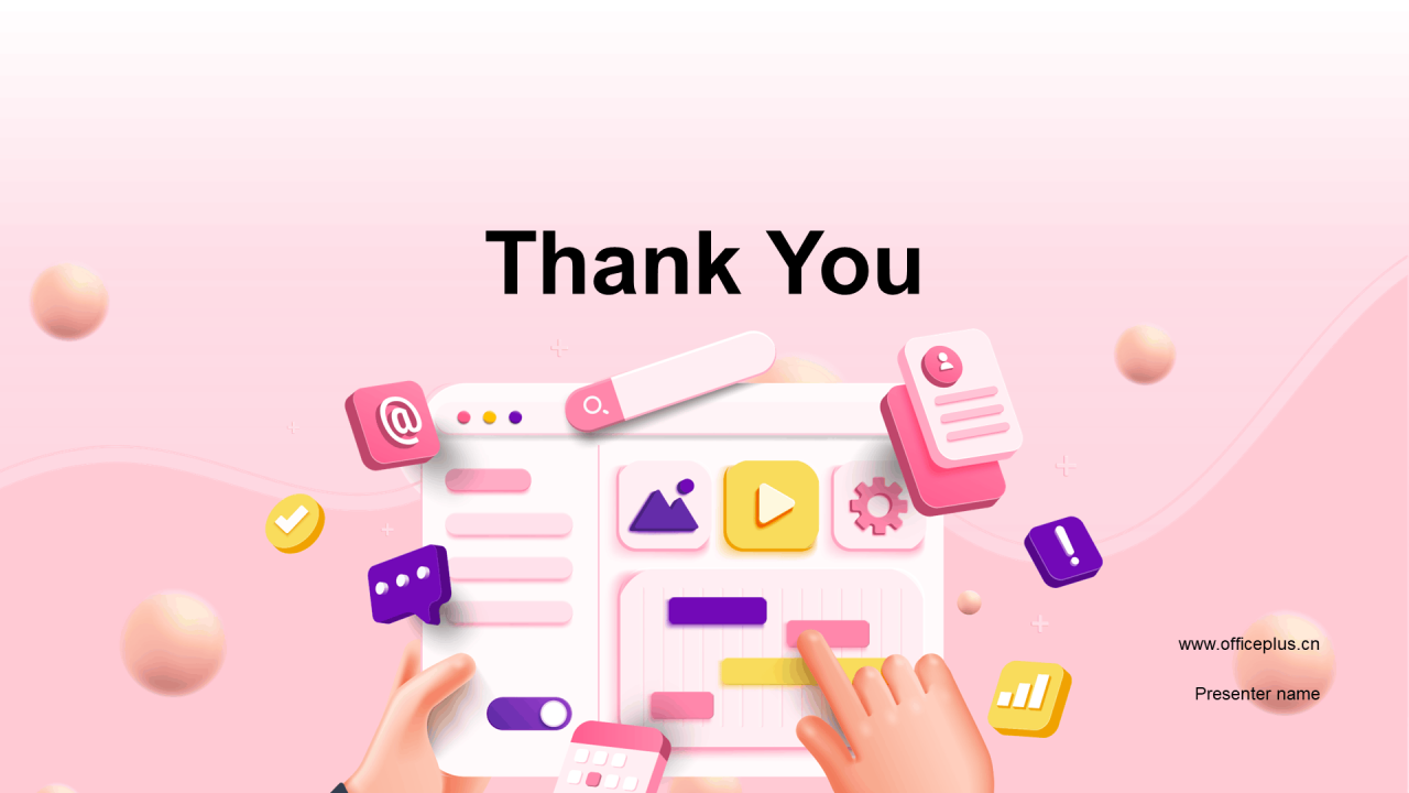 粉色网页设计探索之旅PPT模板