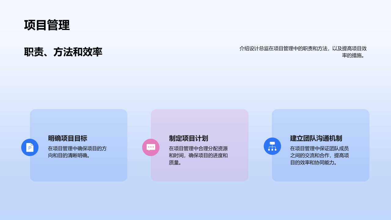 蓝色3D设计总监竞聘述职PPT模板