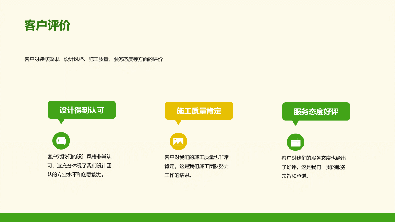 绿色简约家居装修演示PPT模板