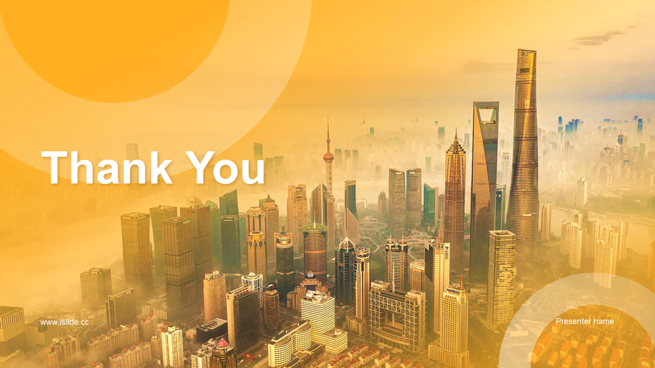 黄色商务现代上海旅游相册PPT主题