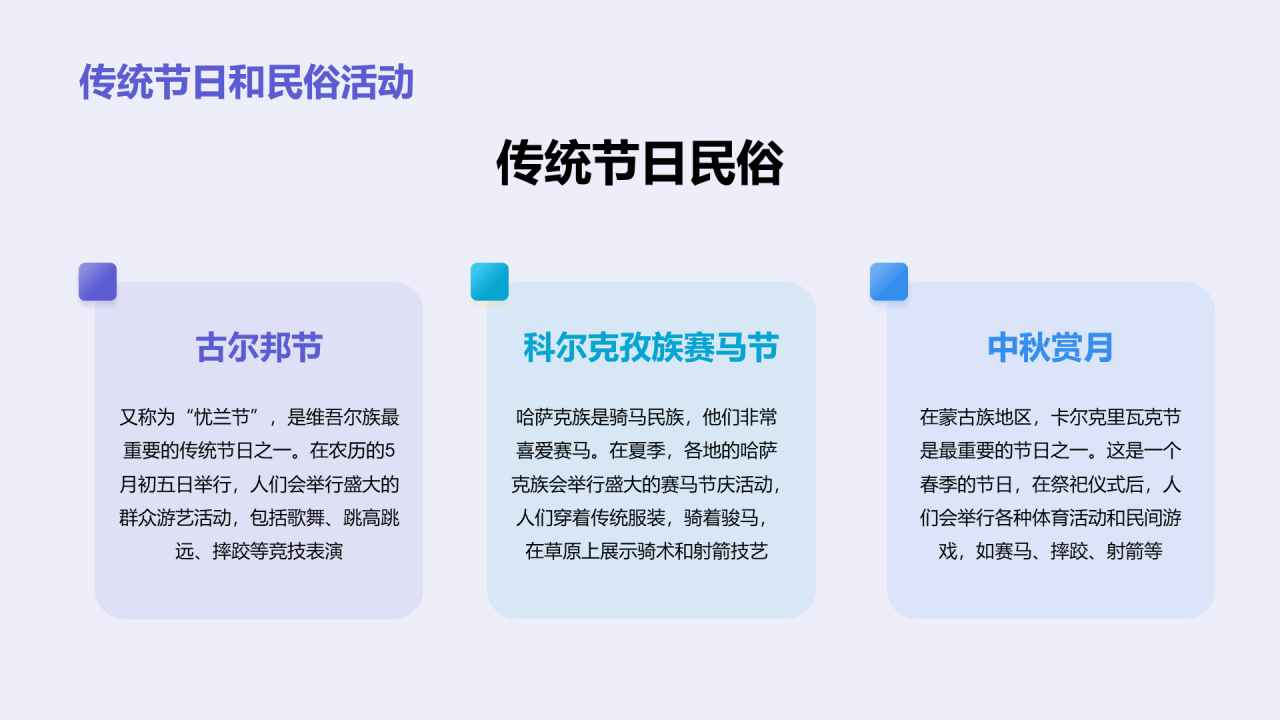 紫色现代商务新疆印象之旅PPT模板