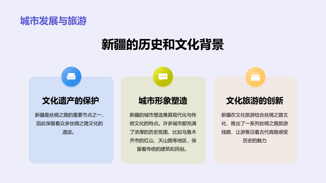 紫色现代商务新疆印象之旅PPT模板