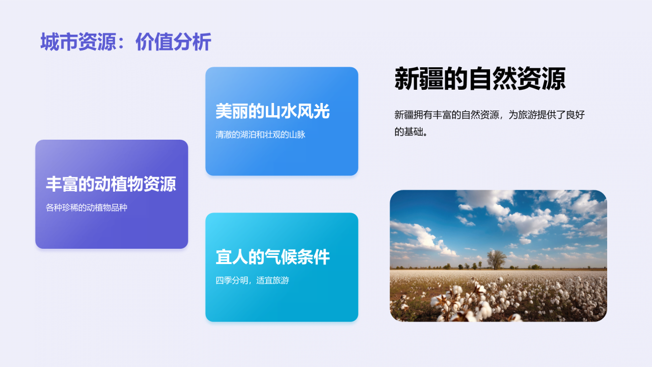 紫色现代商务新疆印象之旅PPT模板