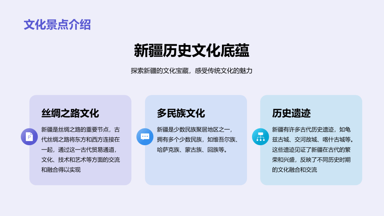 紫色现代商务新疆印象之旅PPT模板