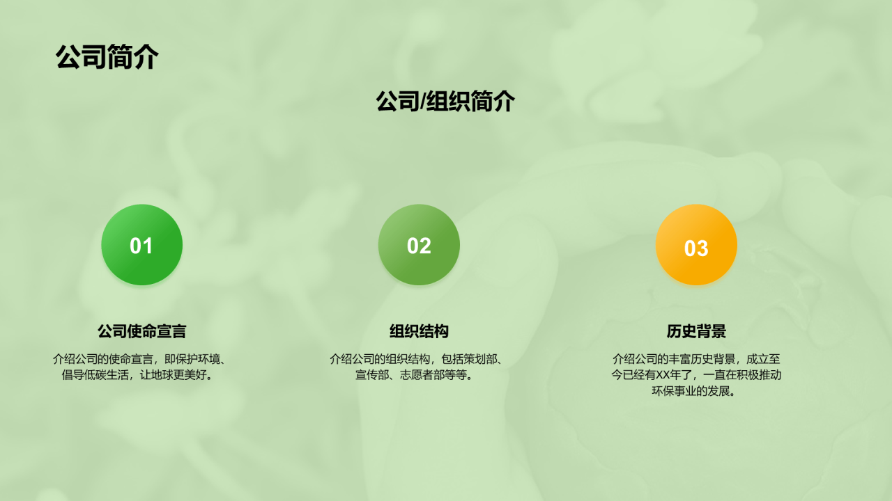 绿色商务现代环保公益活动策划PPT模板