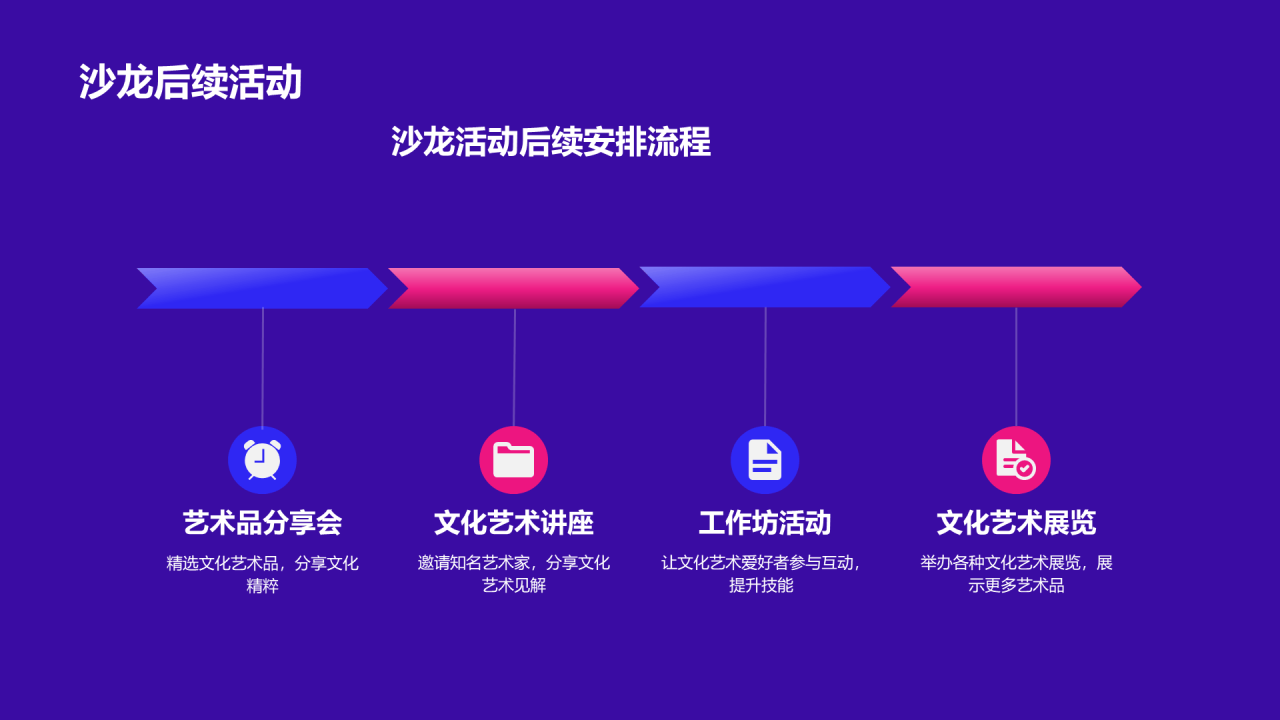 紫色渐变文化艺术沙龙PPT模板