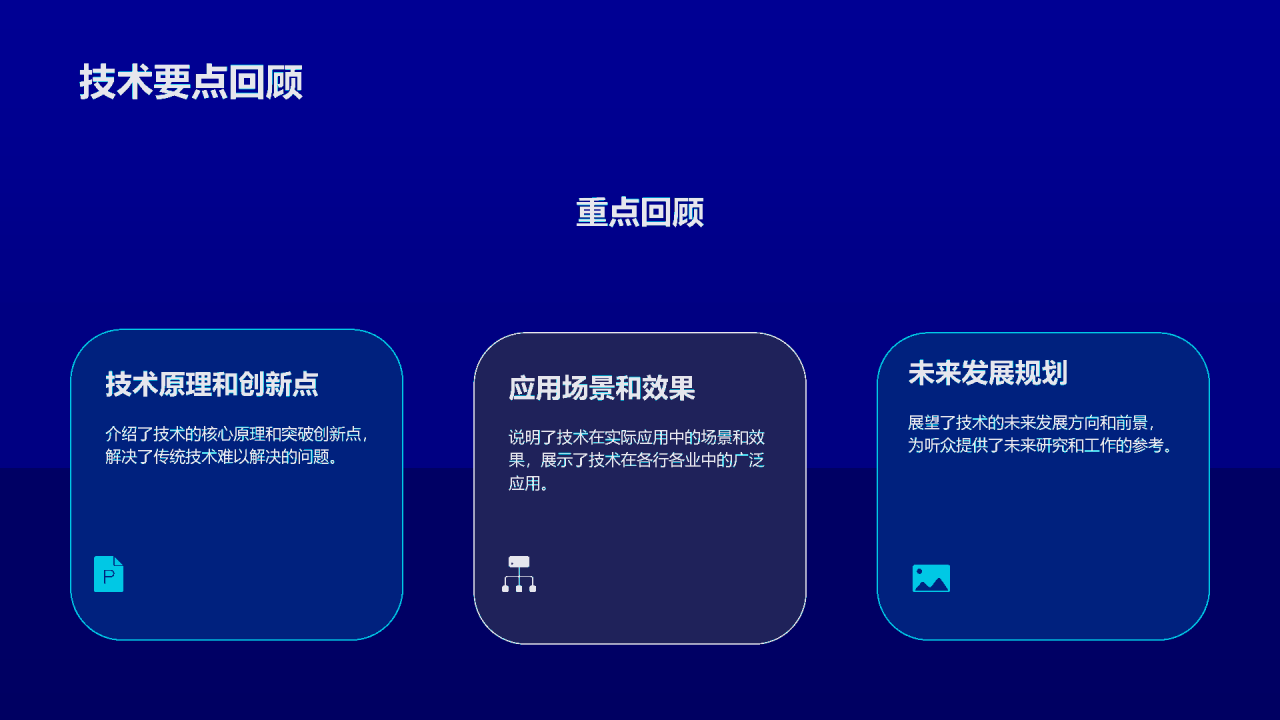 蓝绿色技术研讨发布会PPT模板