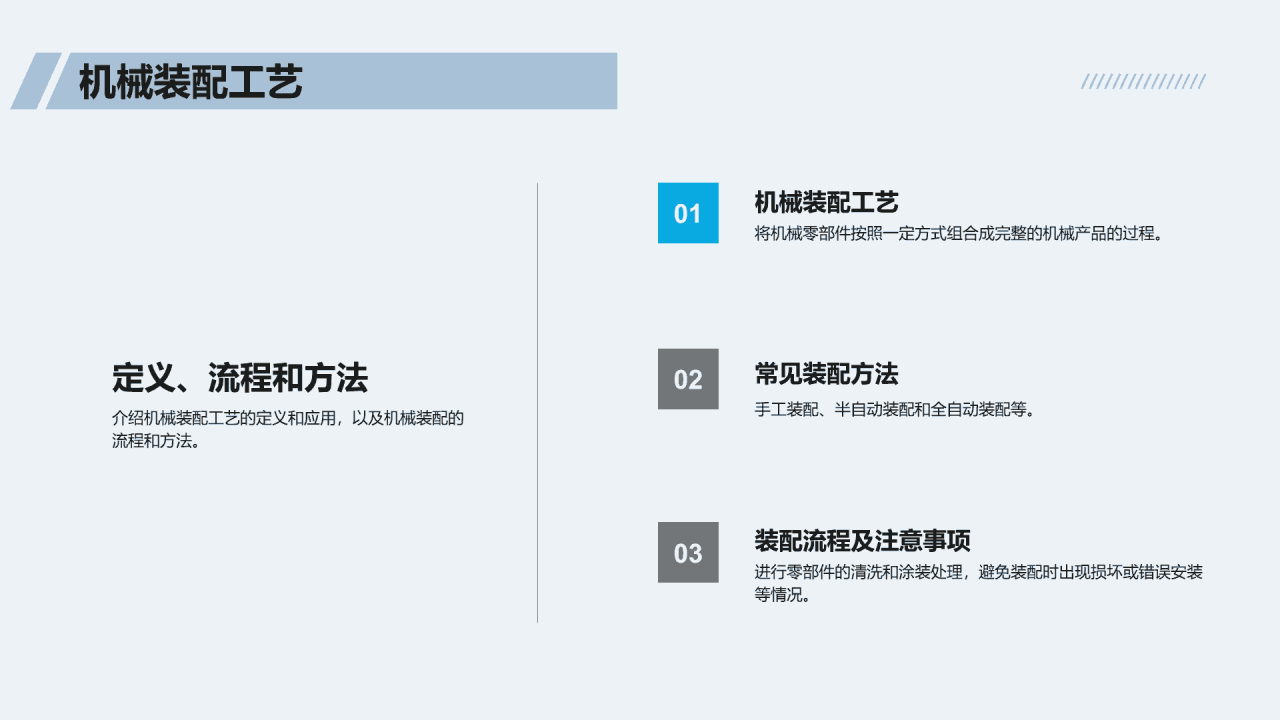 蓝色商务现代机械制造工艺概述PPT模板