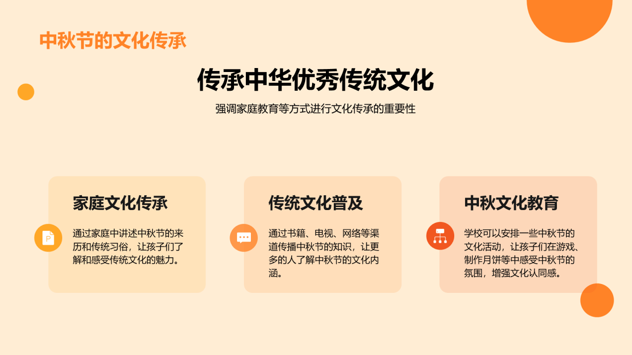 黄色喜庆节日中秋节文化交流活动PPT模板
