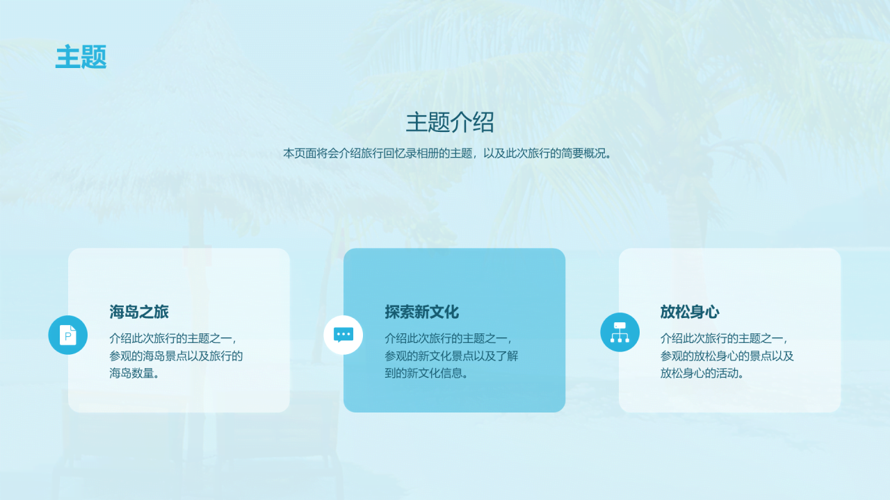 蓝色商务现代旅行回忆录相册PPT模板