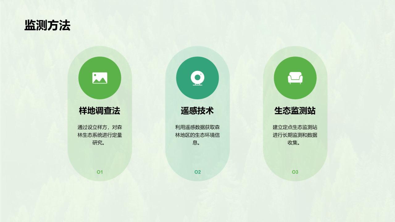 绿色简约森林生态健康评估PPT模板