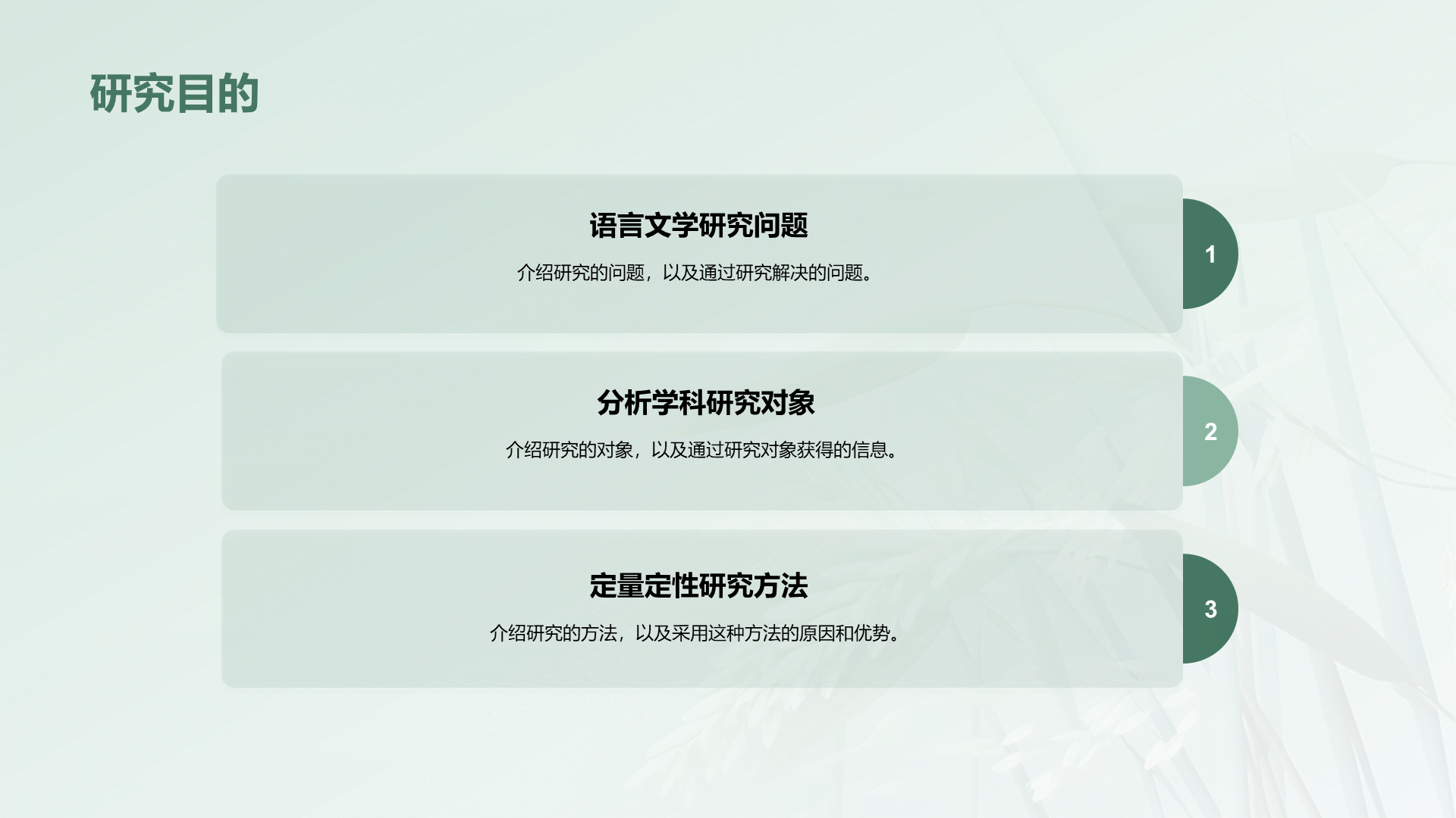 绿色国风语言文学类学科答辩PPT模板