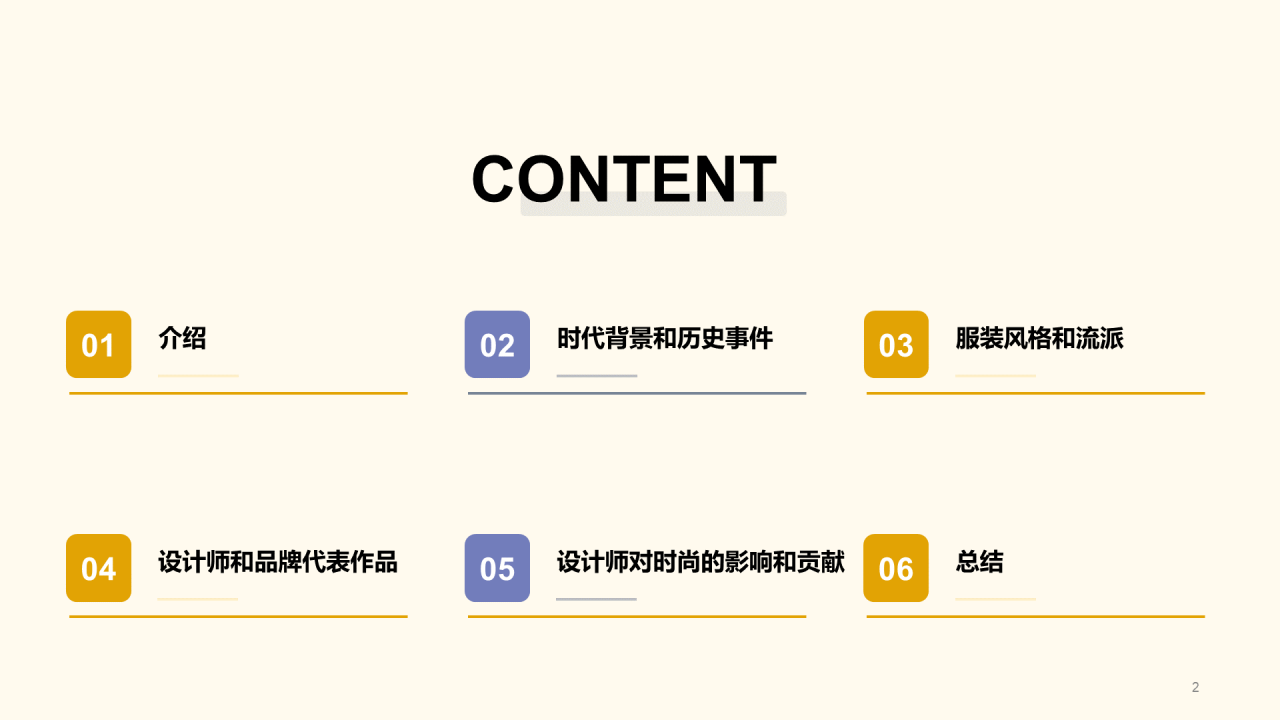 黄色插画服装设计史毕业答辩PPT模板