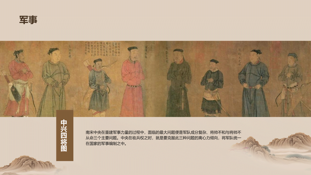 黄色古风教育培训浅谈南宋时代PPT模板