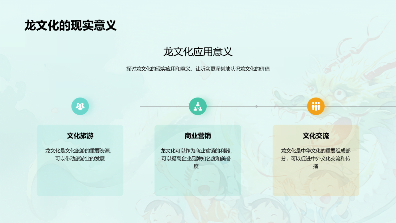 蓝色插画十二生肖龙文化解读PPT模板