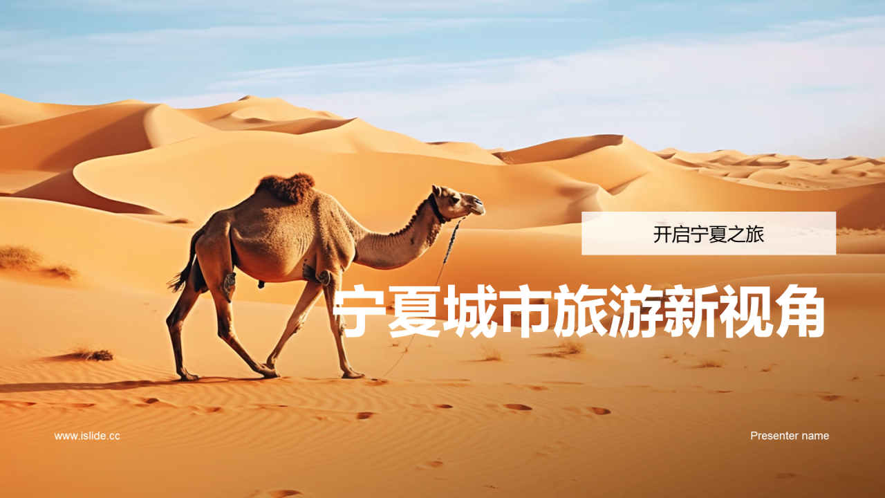 黄色现代商务宁夏城市旅游新视角PPT模板