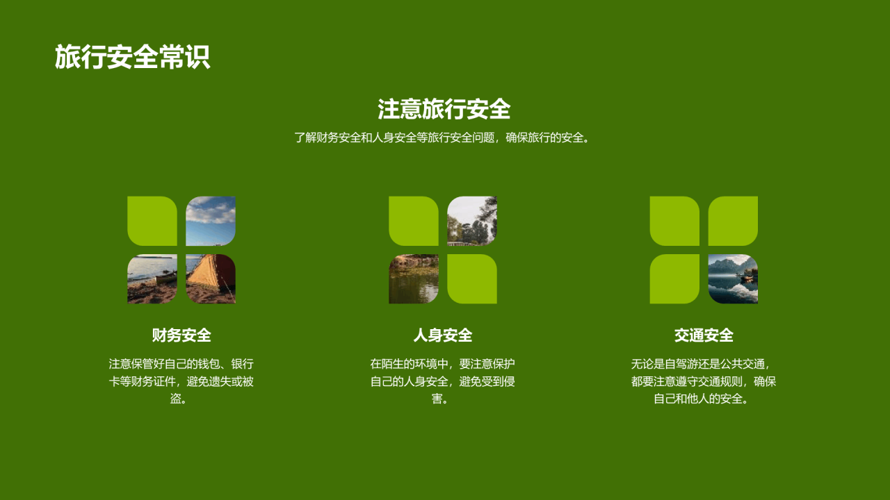 绿色商务现代旅游文化介绍PPT模板