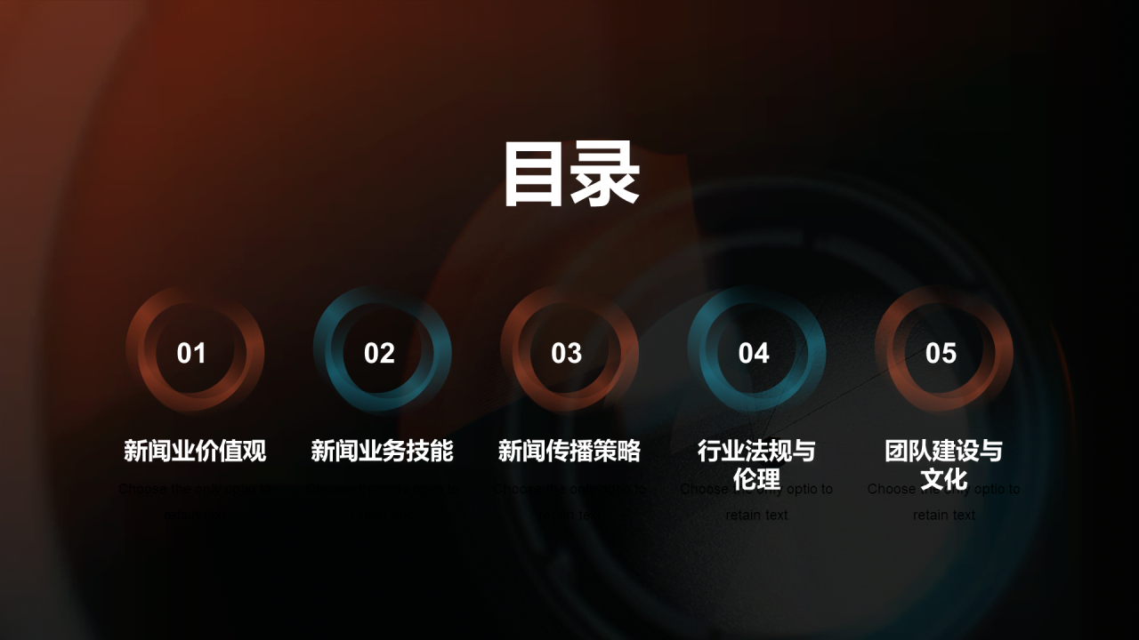 橙色商务现代新闻业求变之道PPT模板
