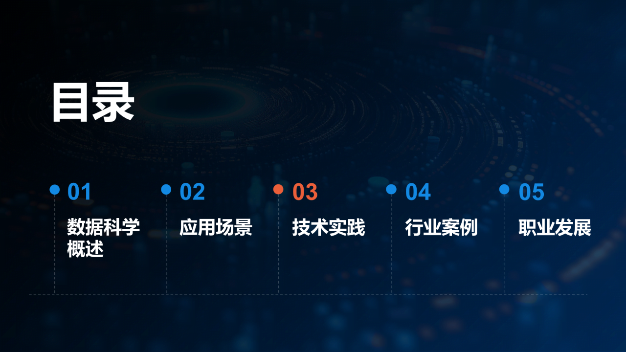 蓝色创意酷炫数据科学再数据服务中的应用PPT模板