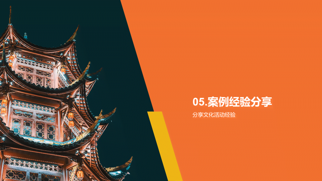 橙色现代商务城市文化活动策划PPT模板