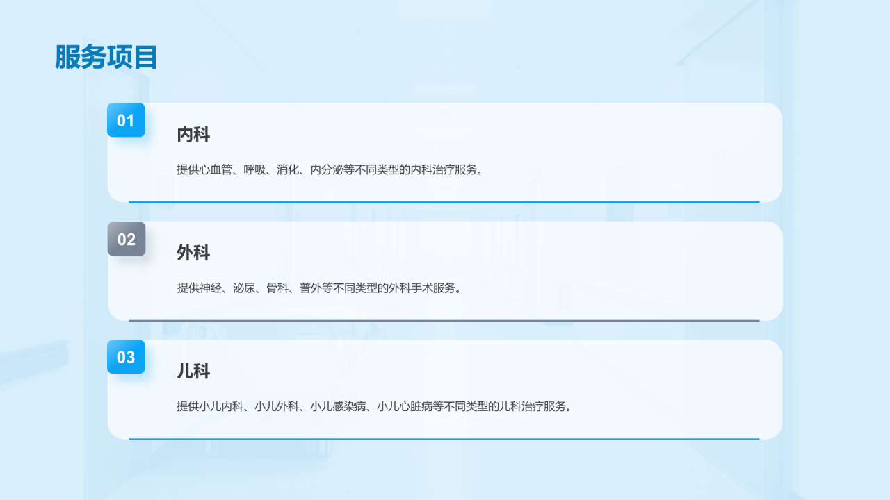 蓝色商务现代医院管理与运营报告PPT模板
