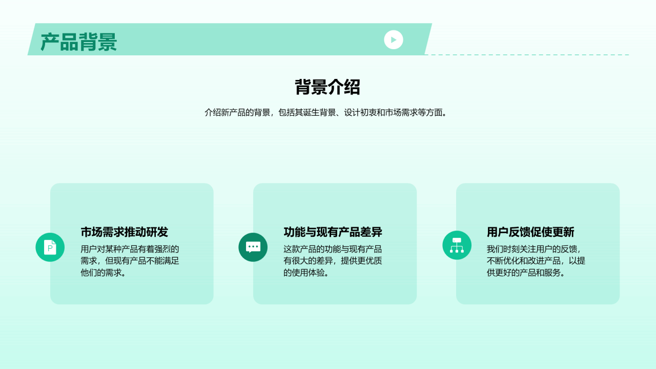 绿色渐变新产品发布会PPT模板