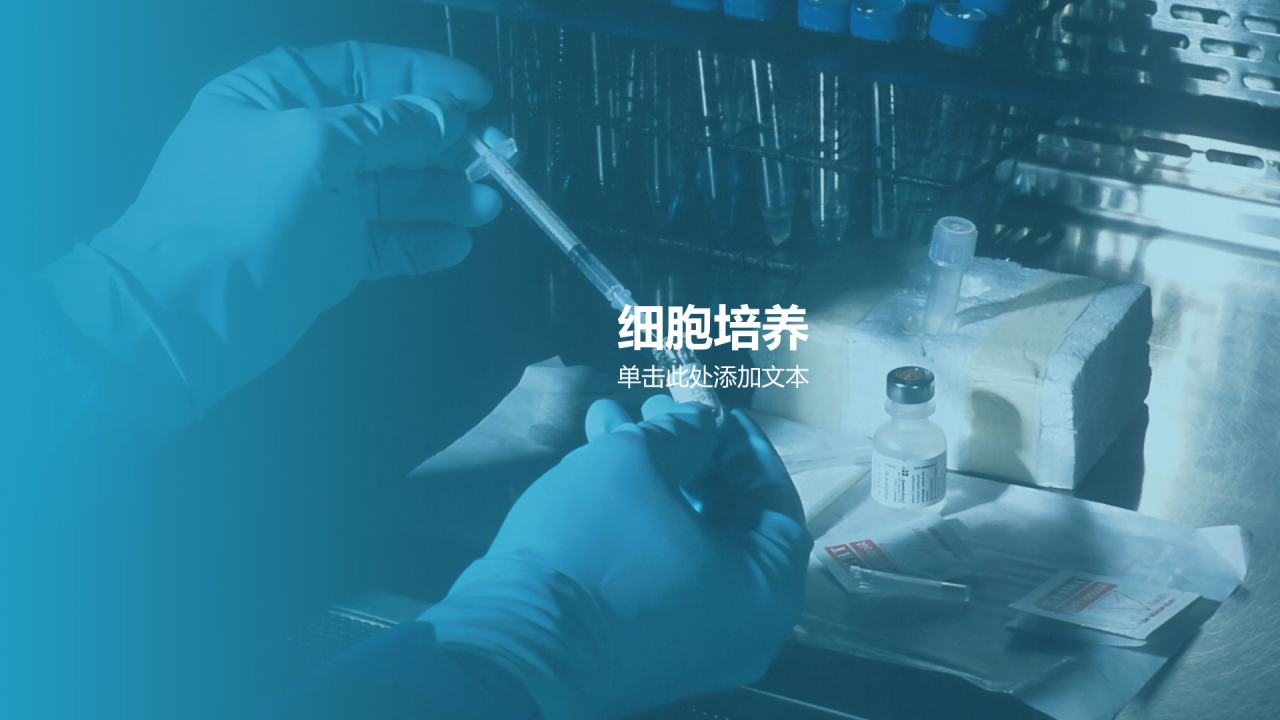 蓝色简约生物医疗研究报告PPT