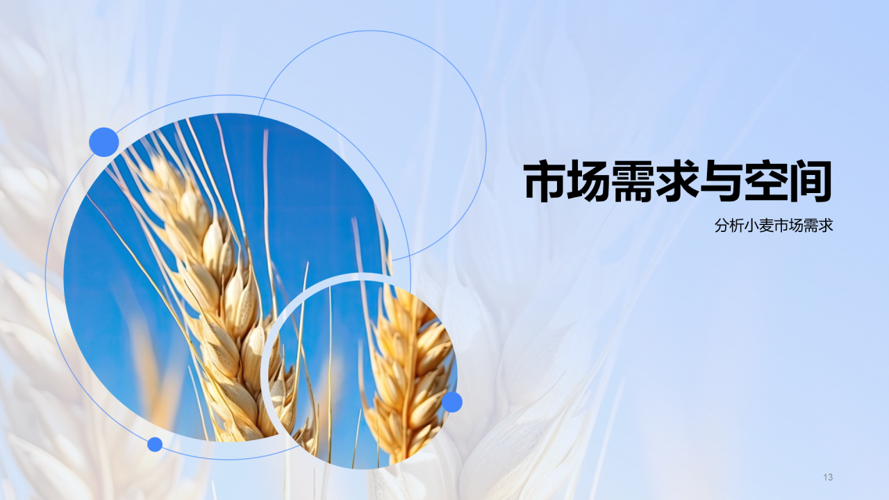 蓝黄色现代商务小麦产业链研究PPT模板