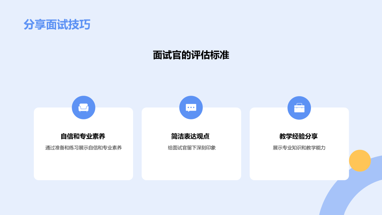 蓝色插画面试技巧指导培训PPT模板