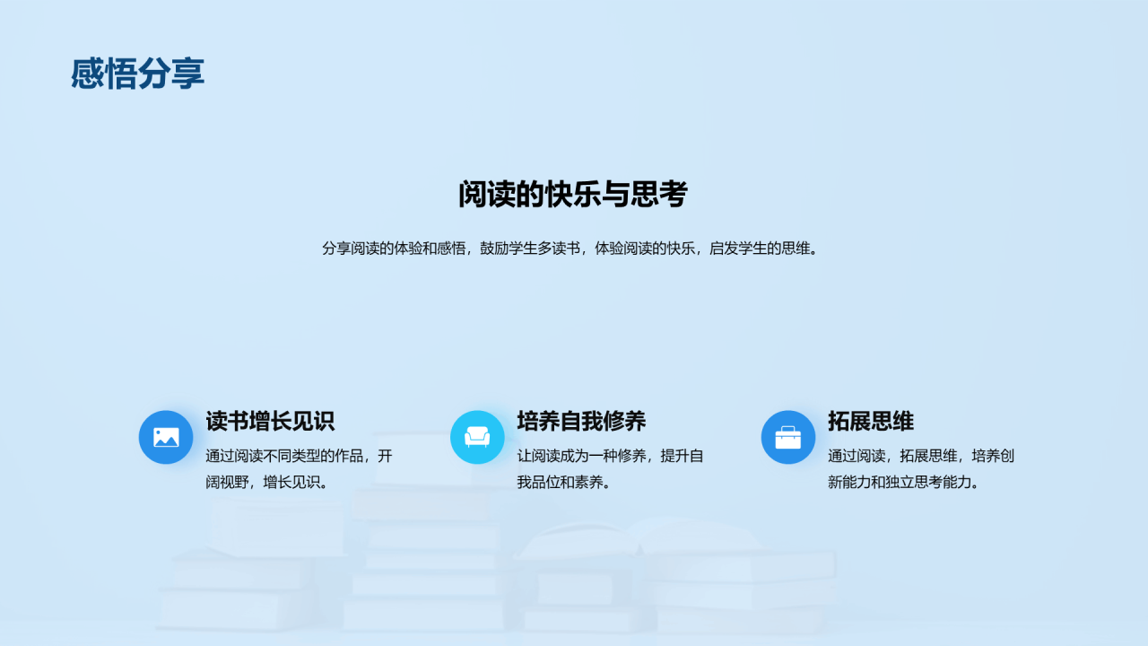 蓝色商务现代课外阅读培训课件PPT模板