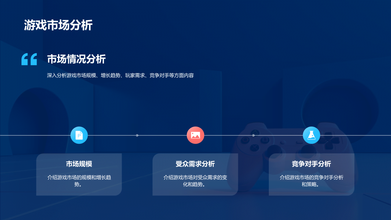 蓝色商务现代游戏公司战略规划报告PPT模板